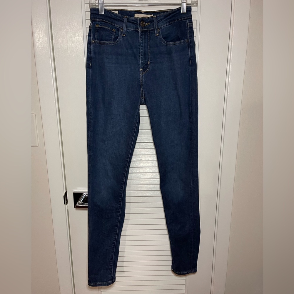 Levi's 721 High Rise Skinny Slim Fit Stretch Denim Jeans Black - 27